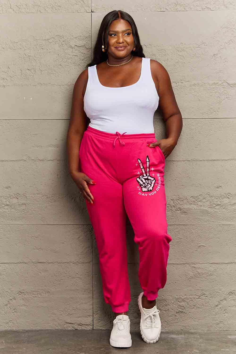 Simply Love Simply Love Full Size Drawstring DAY YOU DESERVE Graphic Long Sweatpants - Image 6