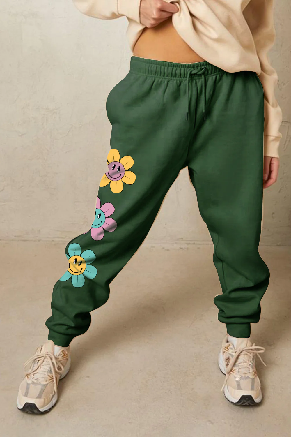 Simply Love Simply Love Full Size Drawstring Flower Graphic Long Sweatpants - Image 7