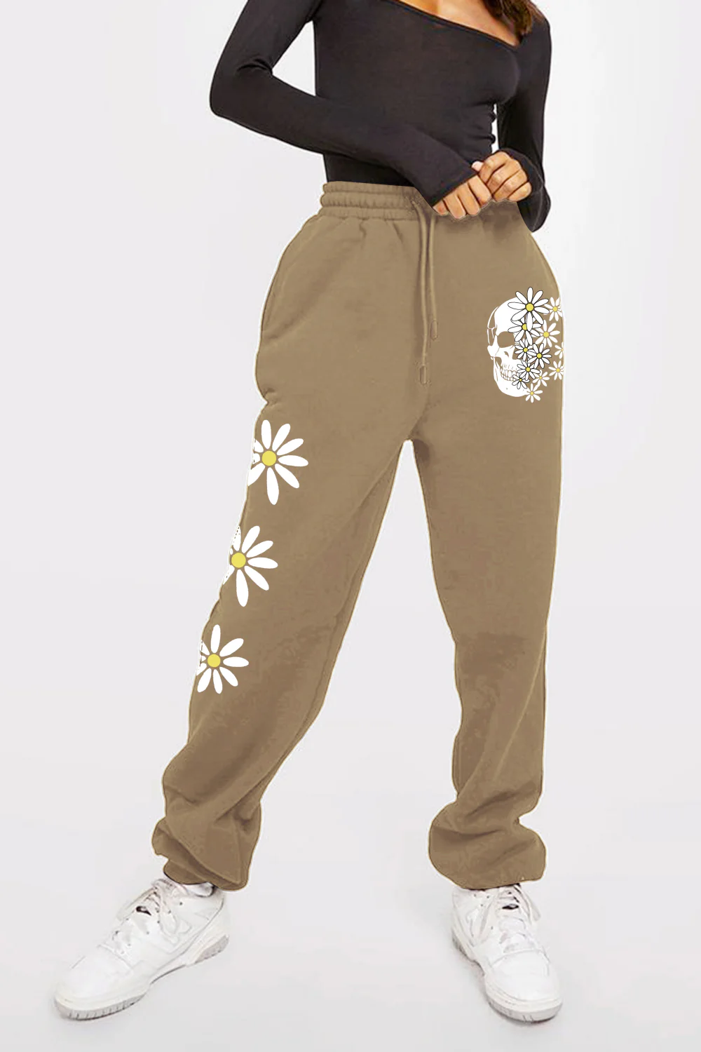 Simply Love Simply Love Full Size Drawstring Flower & Skull Graphic Long Sweatpants - Image 7