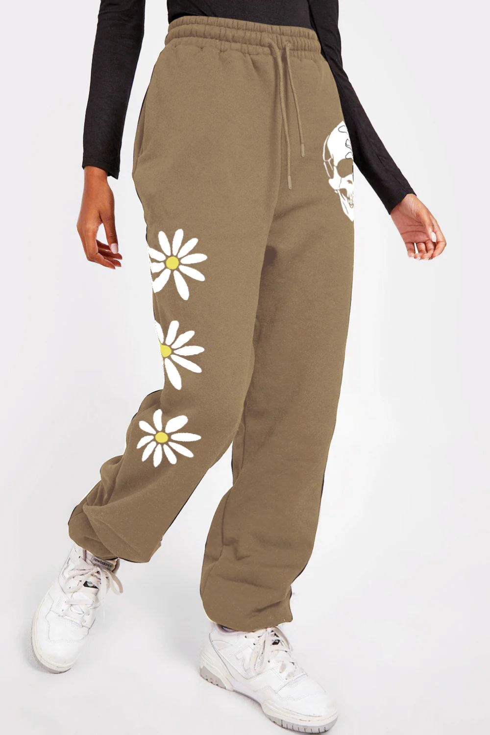 Simply Love Simply Love Full Size Drawstring Flower & Skull Graphic Long Sweatpants - Image 9