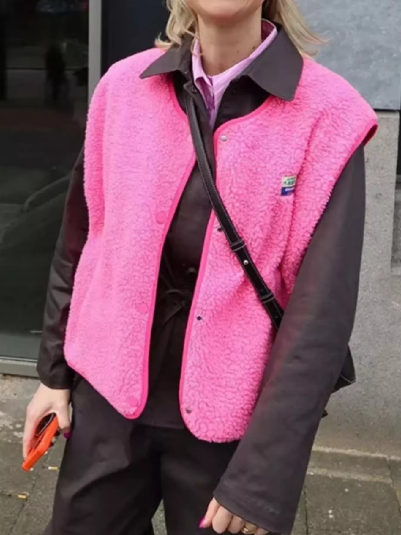 Snap Down Sherpa Vest Coat - Image 14