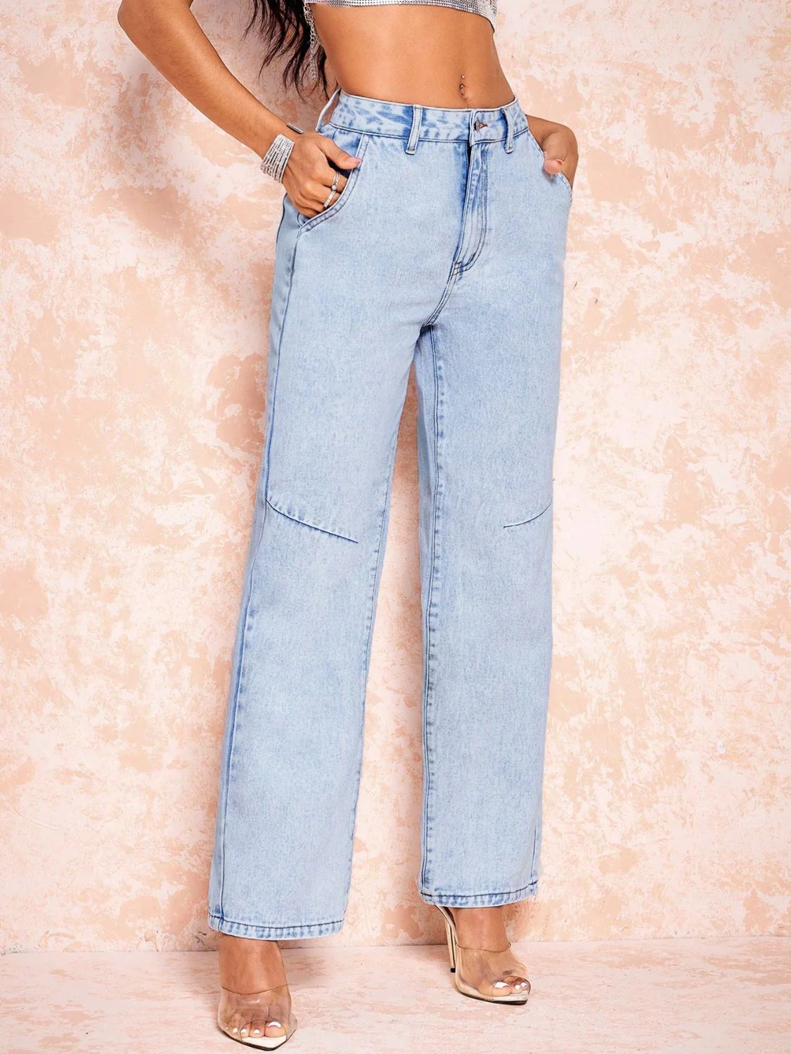 Straight Leg Jeans with Pockets - Image 4