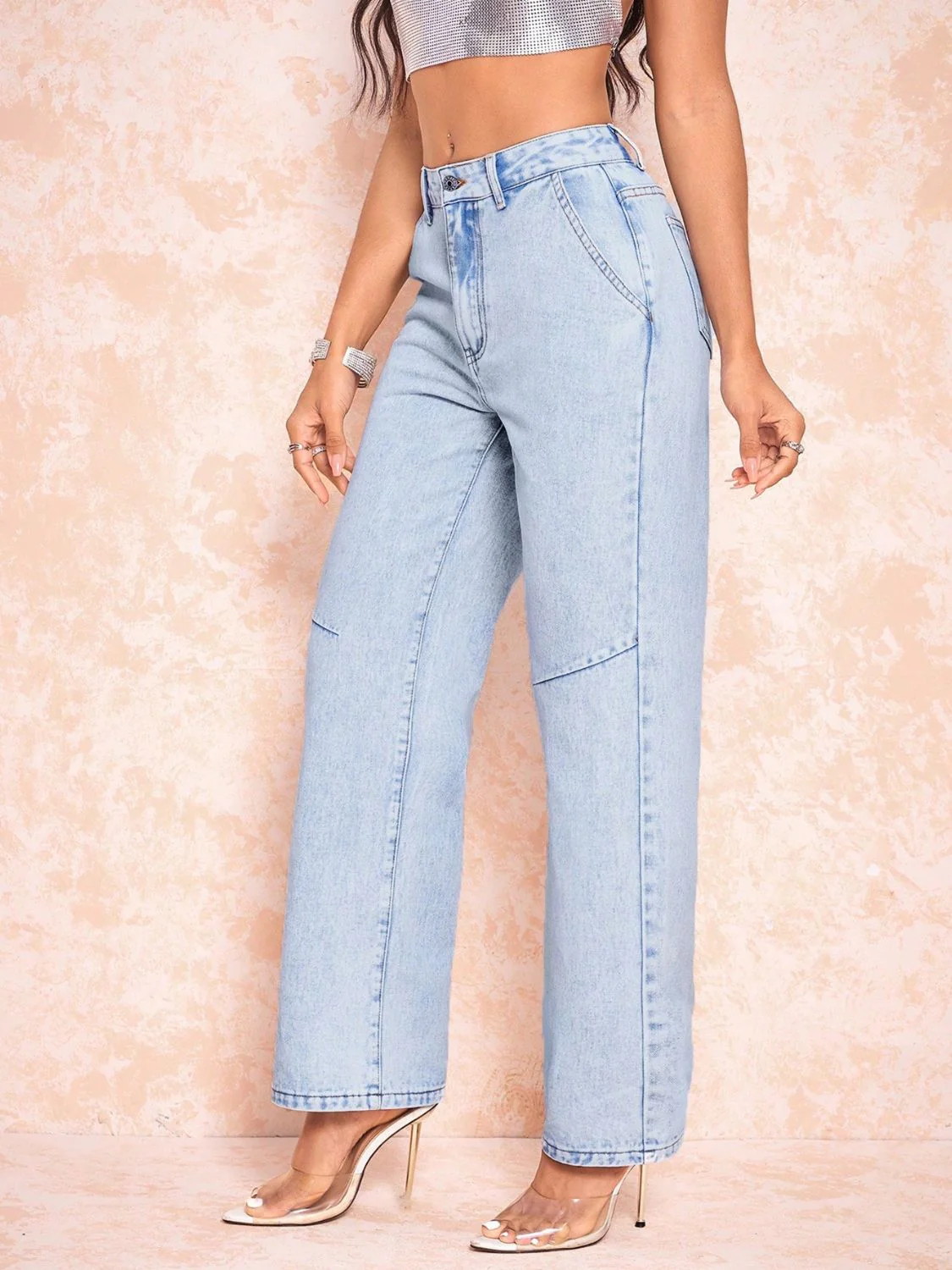 Straight Leg Jeans with Pockets - Image 5
