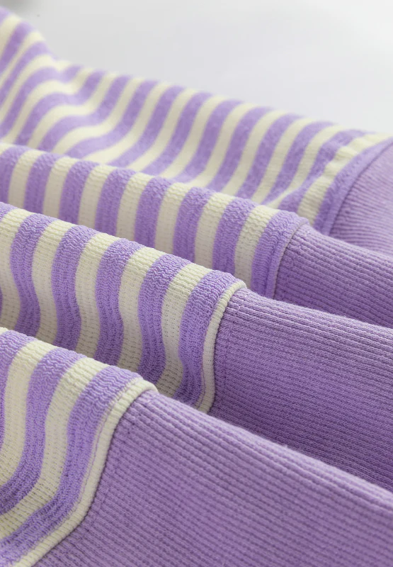 Striped Round Neck Long Sleeve Sweatshirt - Image 12