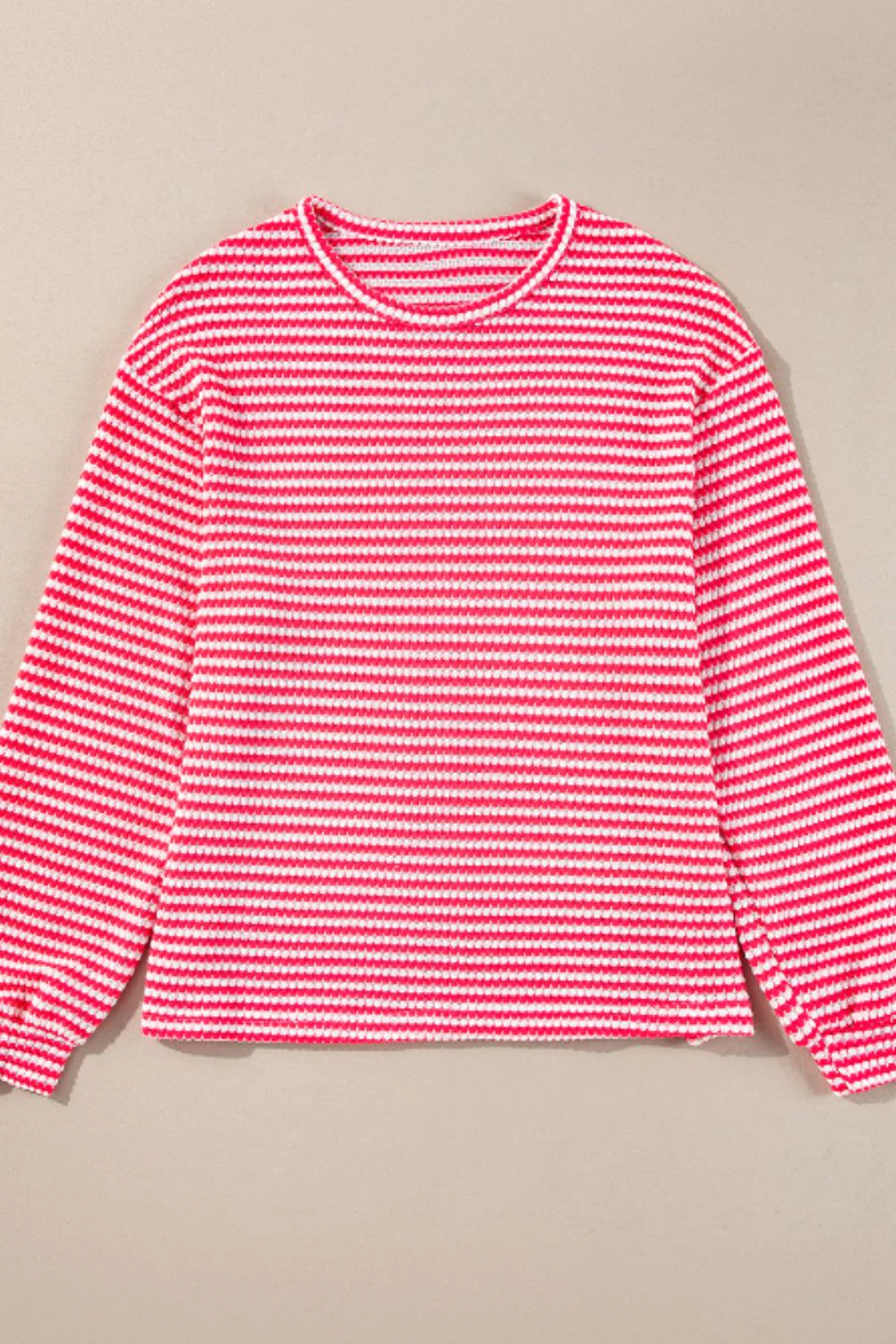 Striped Round Neck Long Sleeve Top - Image 10