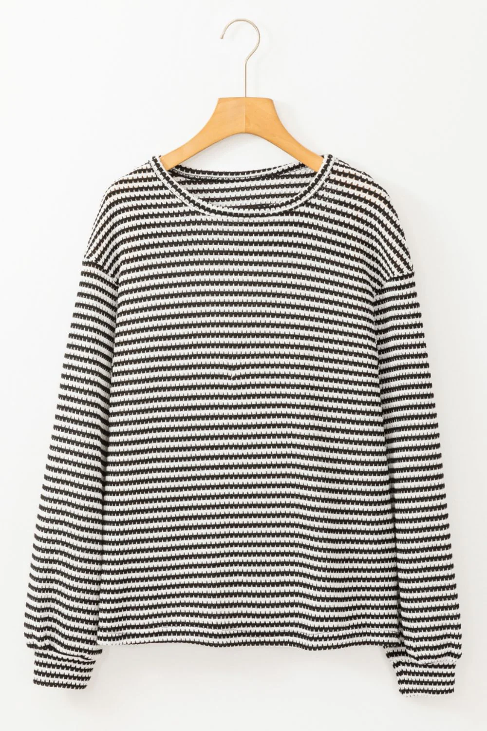Striped Round Neck Long Sleeve Top - Image 5