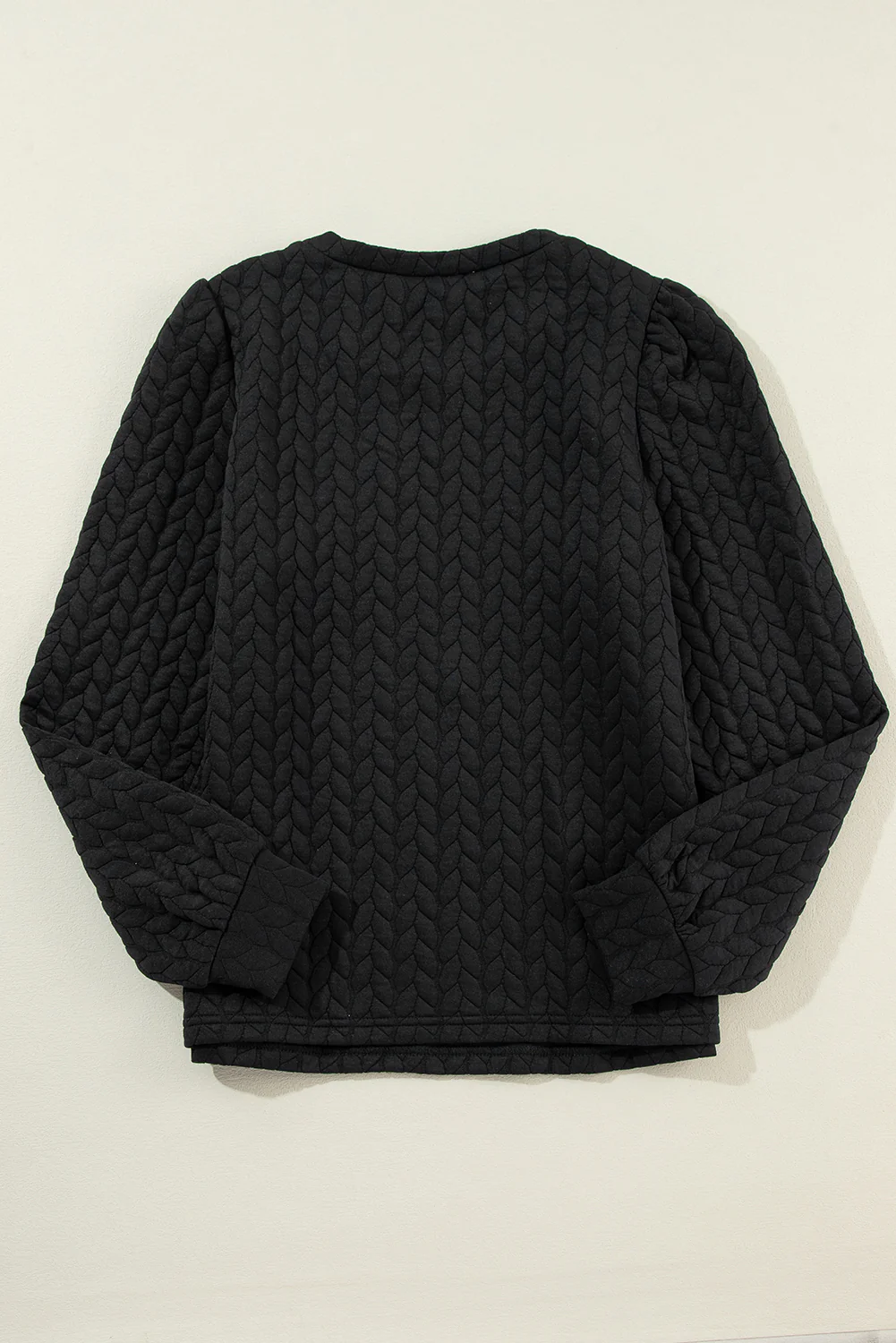 Texture Round Neck Long Sleeve Sweatshirt - Image 8