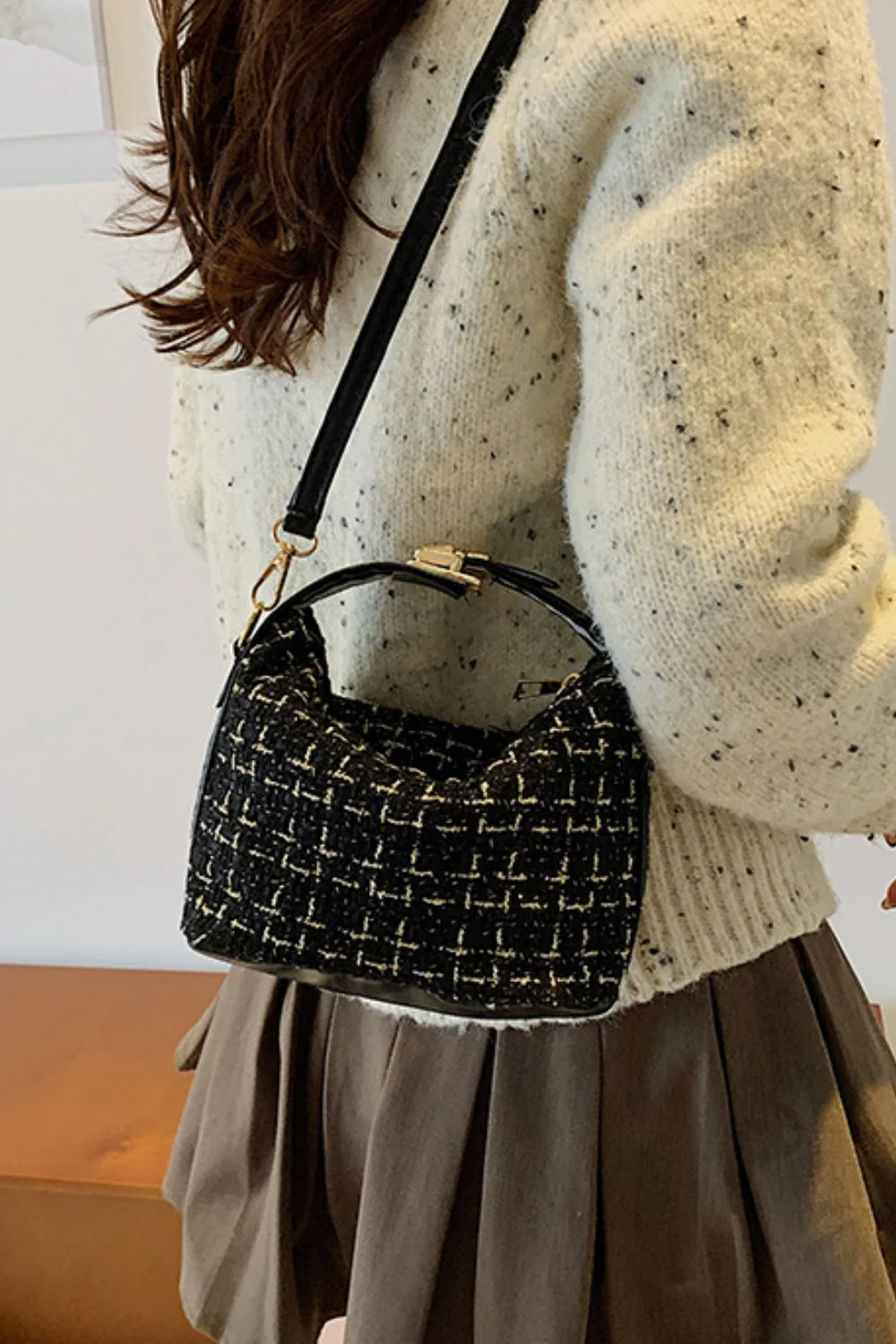 Woven Removable Strap Shoulder Bag - Image 9